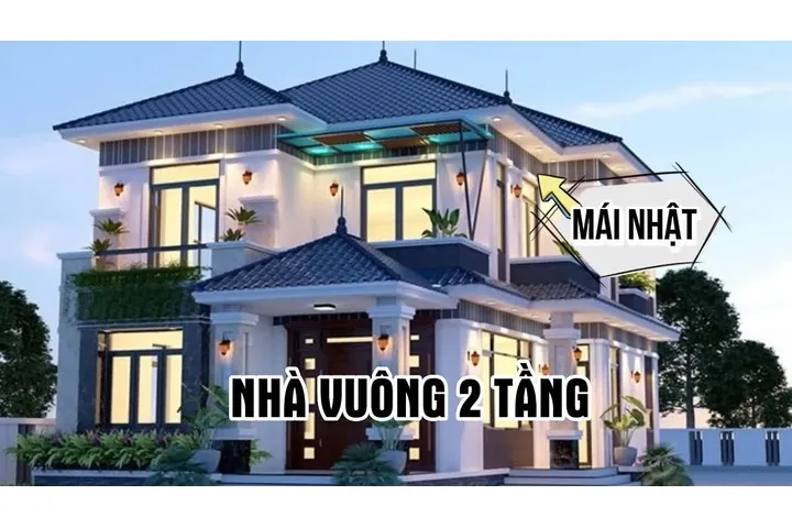 15 Mẫu nhà vuông mái nhật 2 tầng được quan tâm nhiều nhất