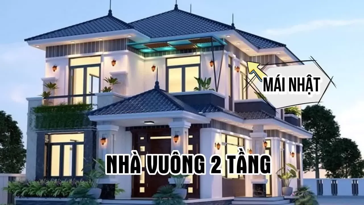 15 Mẫu nhà vuông mái nhật 2 tầng được quan tâm nhiều nhất