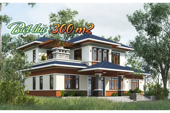 15 Mẫu thiết kế nhà biệt thự 300m2 sân vườn đẹp nhất