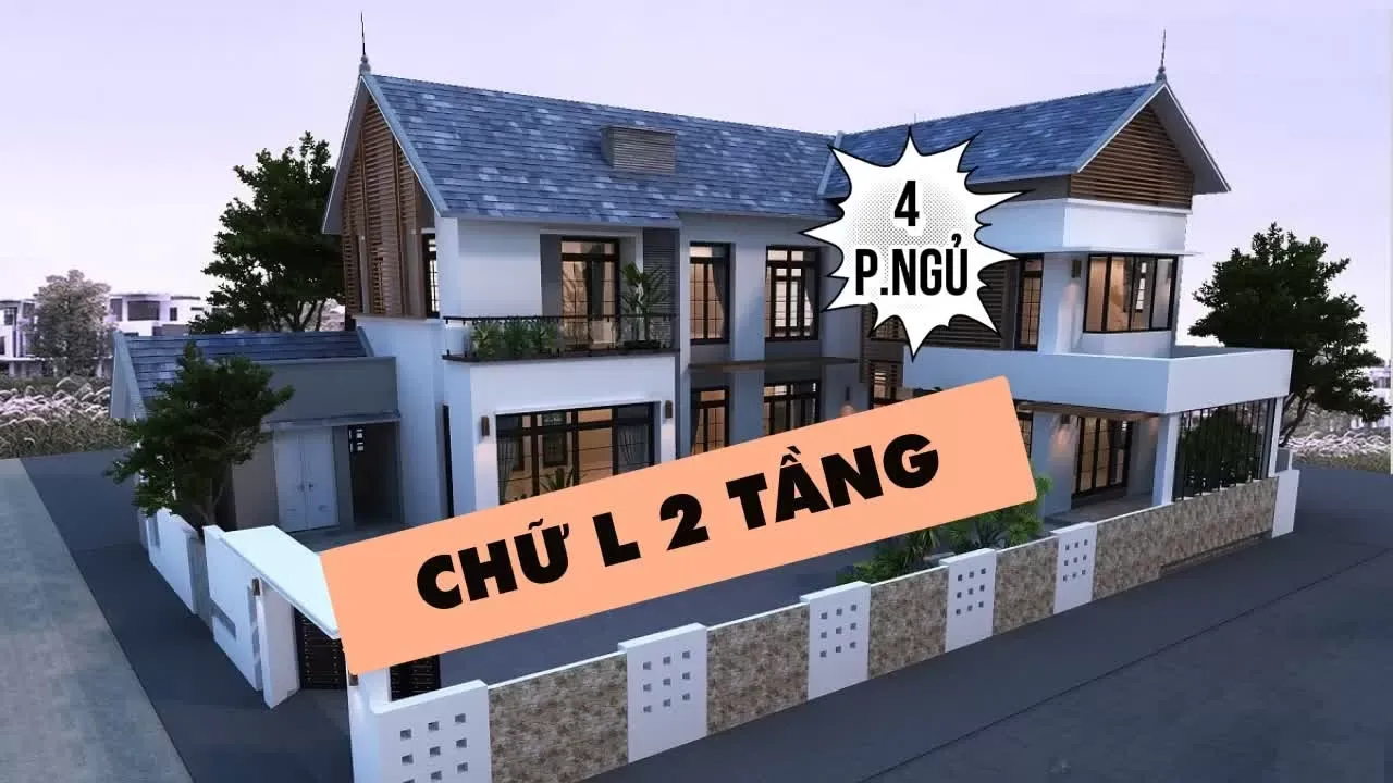 19 Mẫu nhà chữ l 2 tầng 4 phòng ngủ tiện nghi và đẹp nhất