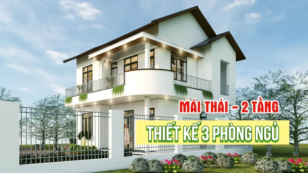 19 Mẫu nhà mái thái 2 tầng 3 phòng ngủ đáng mơ ước của vợ chồng trẻ