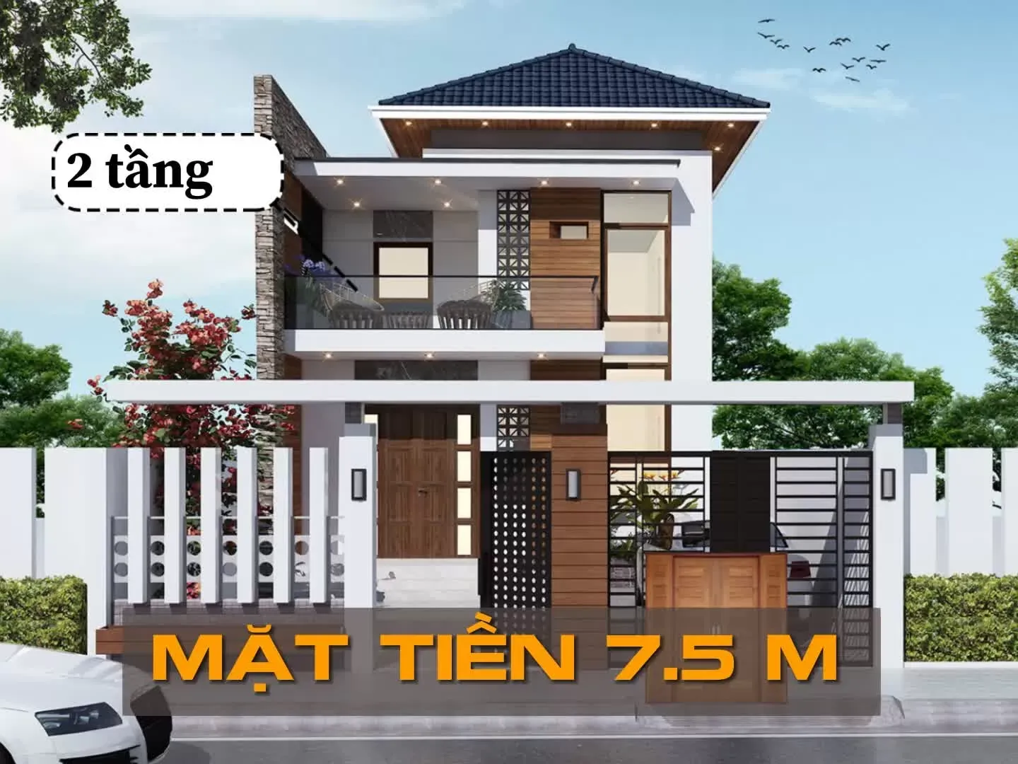 21 Mẫu nhà 2 tầng mặt tiền 7 5m đẹp thiết kế ấn tượng nhất