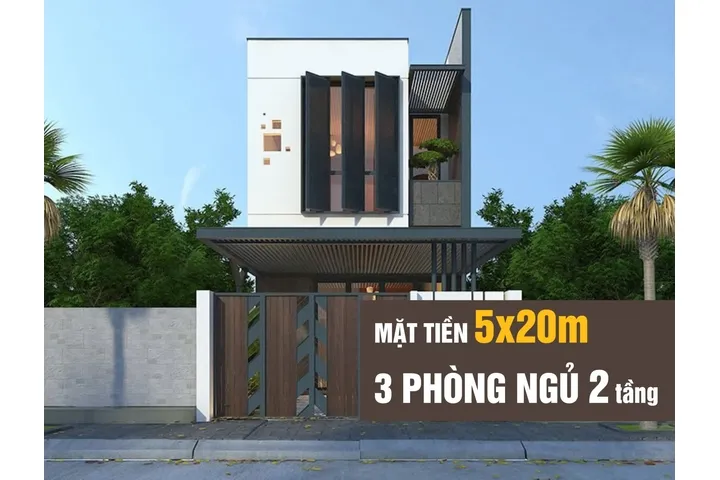 21 Mẫu thiết kế nhà 2 tầng 3 phòng ngủ 5×20 cực đẹp yêu thích nhất