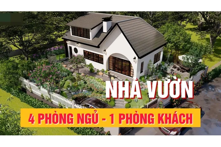 23 Mẫu nhà vườn 4 phòng ngủ 1 phòng khách (120-130-150m2) đẹp nhất