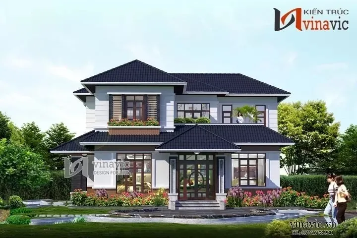 23+ Mẫu thiết kế nhà 2 tầng 4 phòng ngủ 100m2 đẹp tiện nghi nhất