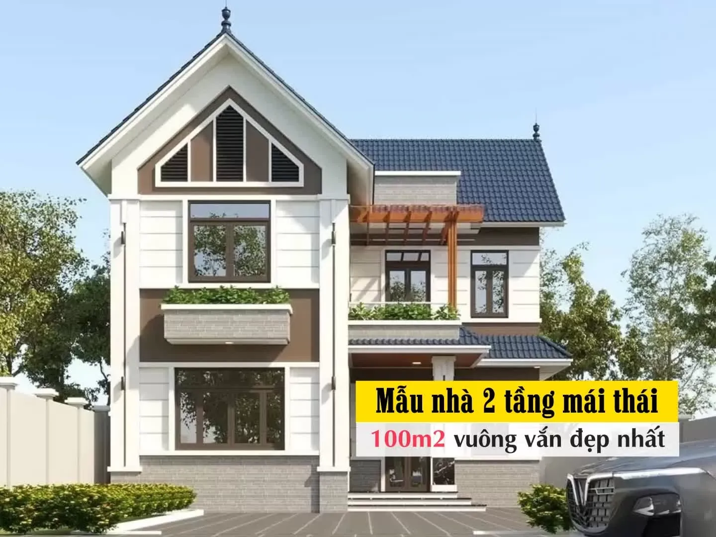 23+ Thiết kế biệt thự nhà mái nhật 2 tầng 100m2 đẹp nhất