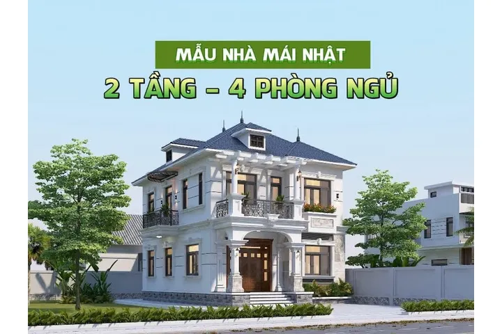 23 Thiết kế nhà mái nhật 2 tầng 4 phòng ngủ rộng rãi tiện nghi nhất