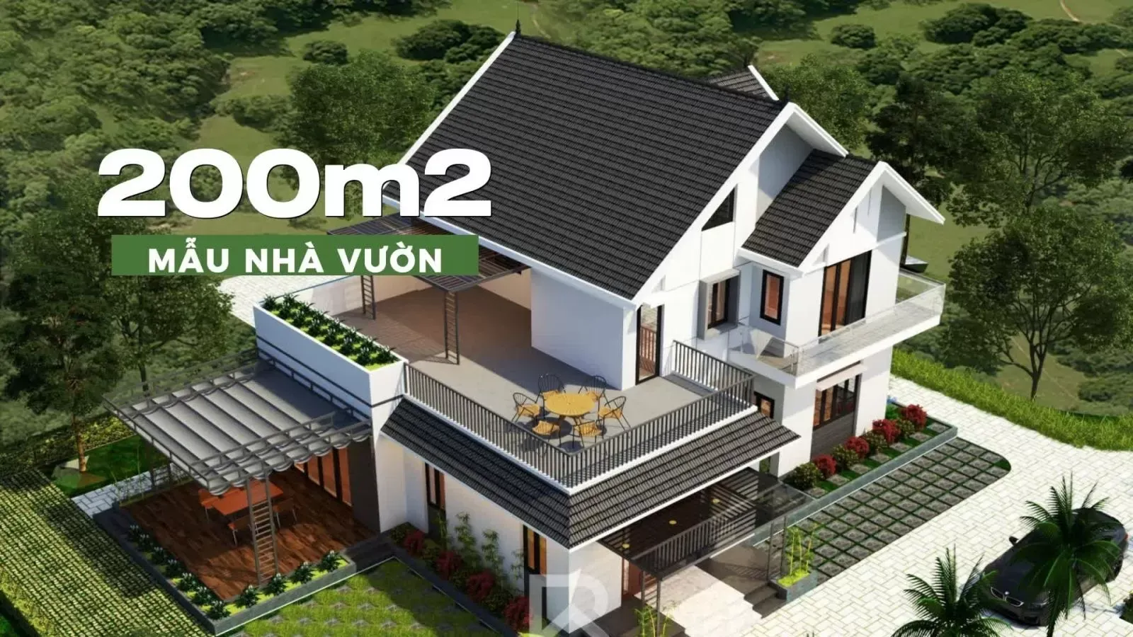 25+ Mẫu Nhà Vườn 200m2 đẹp khiến ai nhìn cũng thích