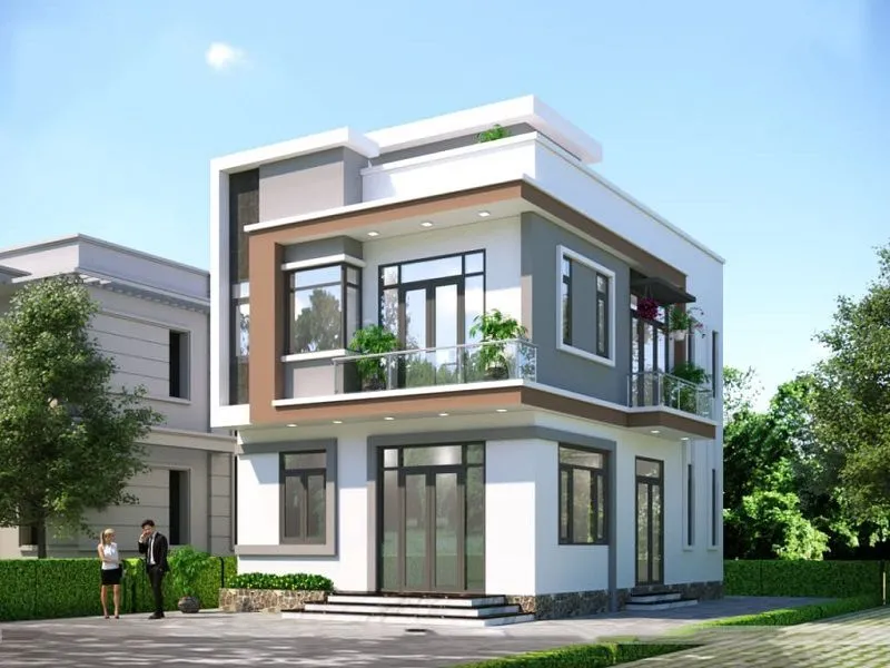 25 mẫu nhà vuông 2 tầng 100m2 đẹp và thông thoáng