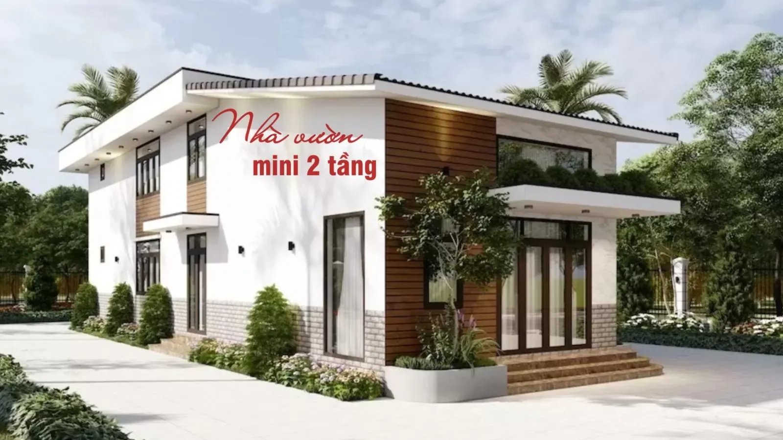 25 Mẫu thiết kế nhà vườn mini 2 tầng tiết kiệm chi phí