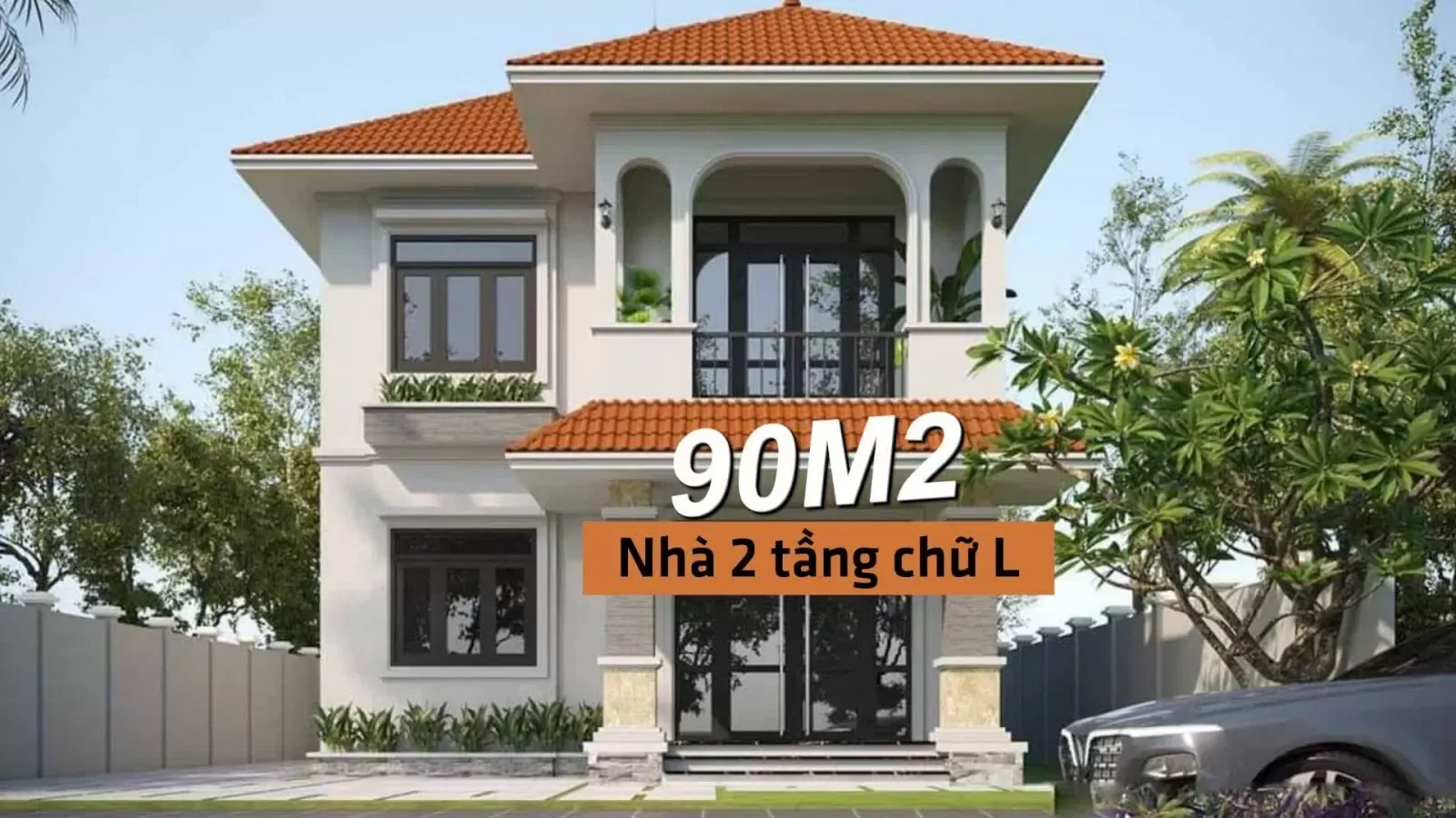 27 Mẫu nhà 2 tầng chữ l 90m2 thoáng mát, kiến trúc đẹp mắt