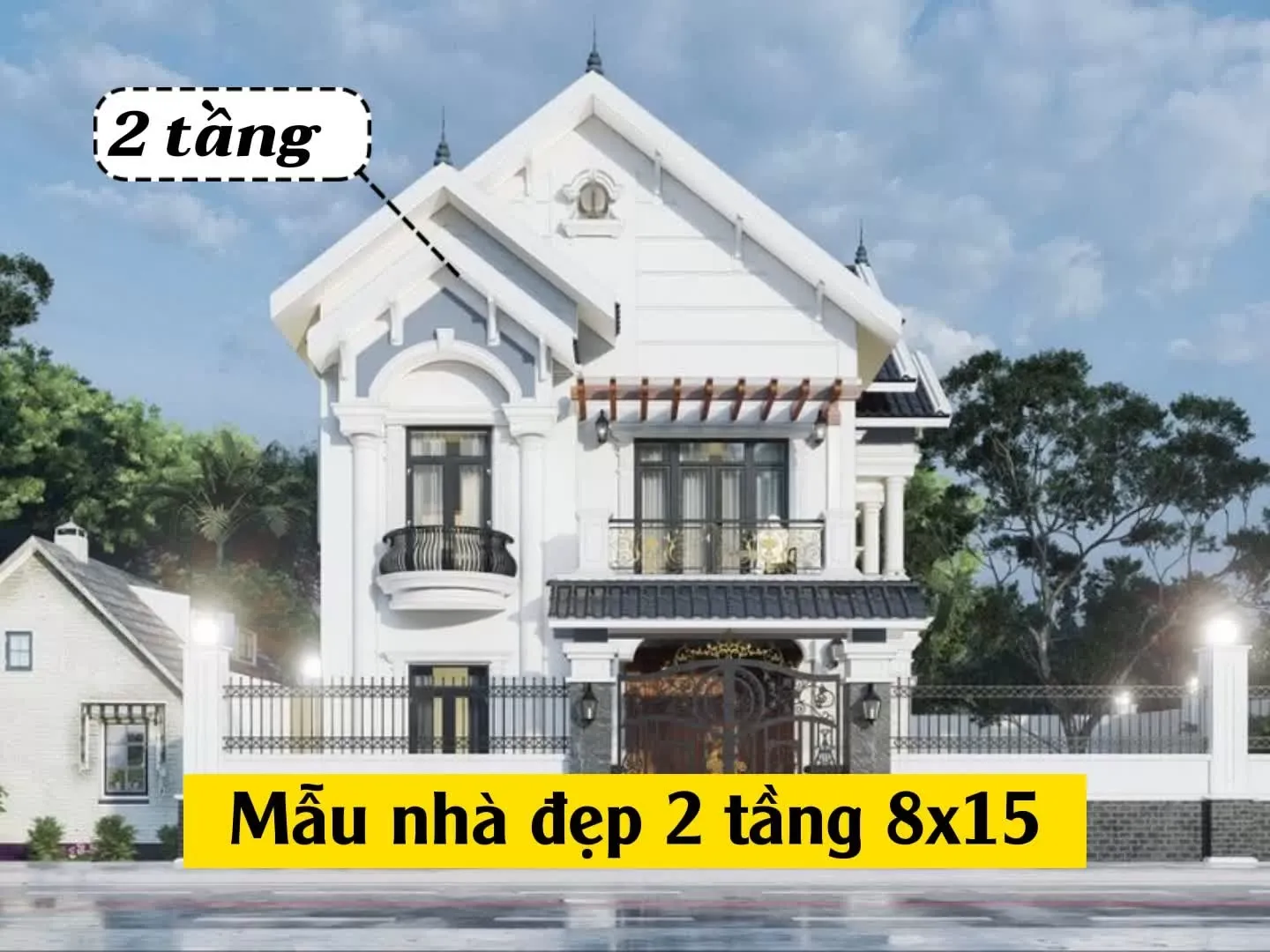 27 Mẫu nhà đẹp 2 tầng 8×15 thiết kế trẻ trung, hiện đại nhất