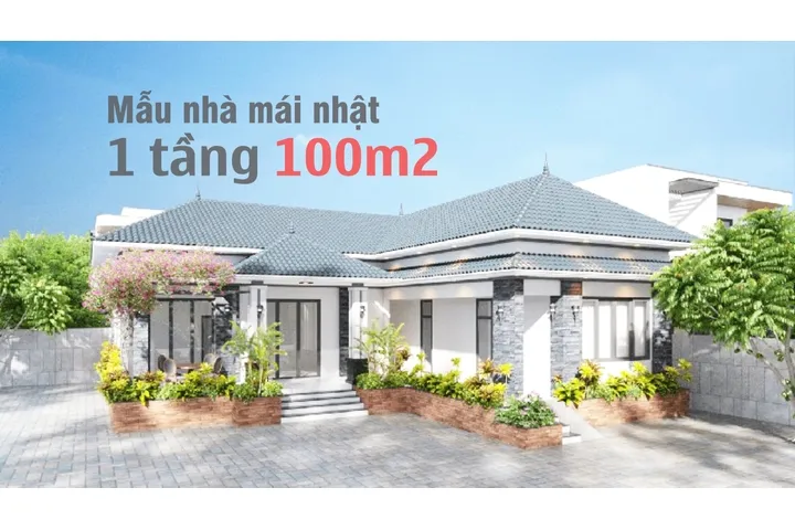 27 mẫu nhà mái nhật 1 tầng 100m2 đẹp về thiết kế, hợp về phong thủy