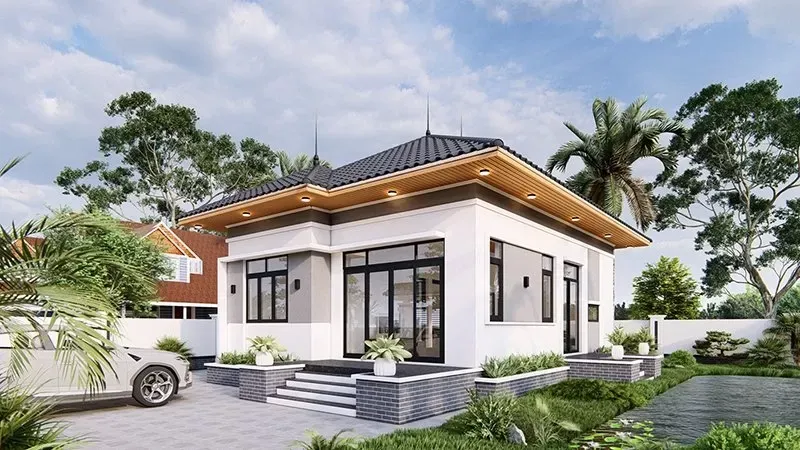 27+ Mẫu thiết kế nhà vuông 10×10 1 tầng 3 phòng ngủ đẹp nhất