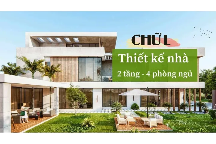 29 Mẫu thiết kế nhà 2 tầng chữ L 4 phòng ngủ đa công năng nhất