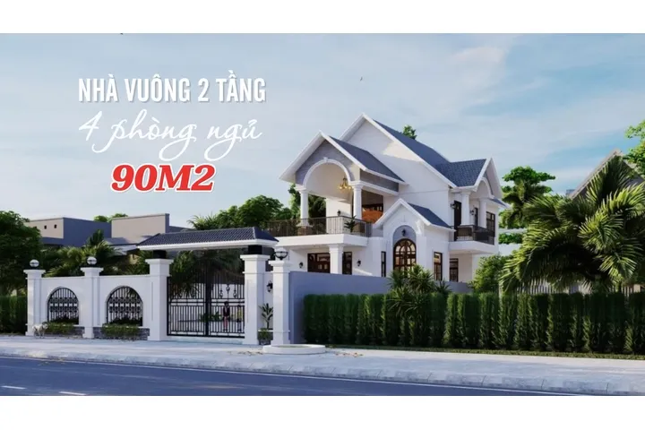 33+ Mẫu nhà 2 tầng 4 phòng ngủ 90m2 đẹp thịnh hành nhất hiện nay