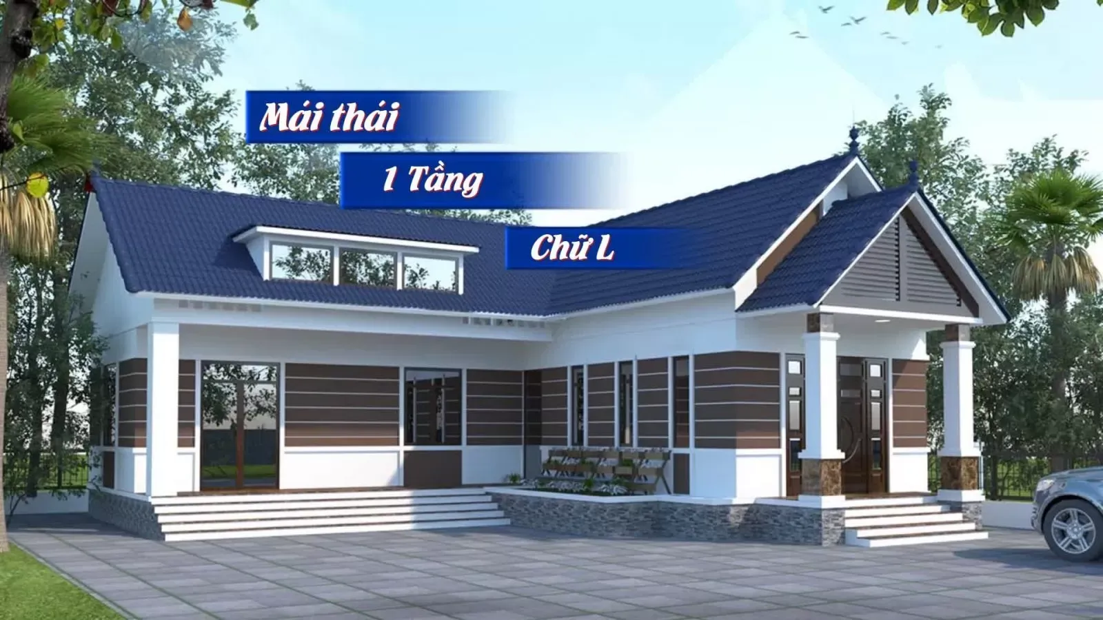 35 Kiểu nhà mái thái chữ L 1 tầng thiết kế tối giản hiện đại nhất