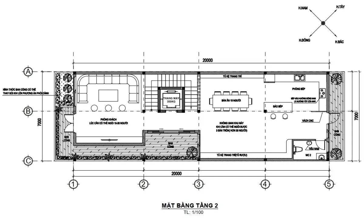 35 Mẫu nhà phố tân cổ điển 5 tầng ấn tượng & bản vẽ chi tiết