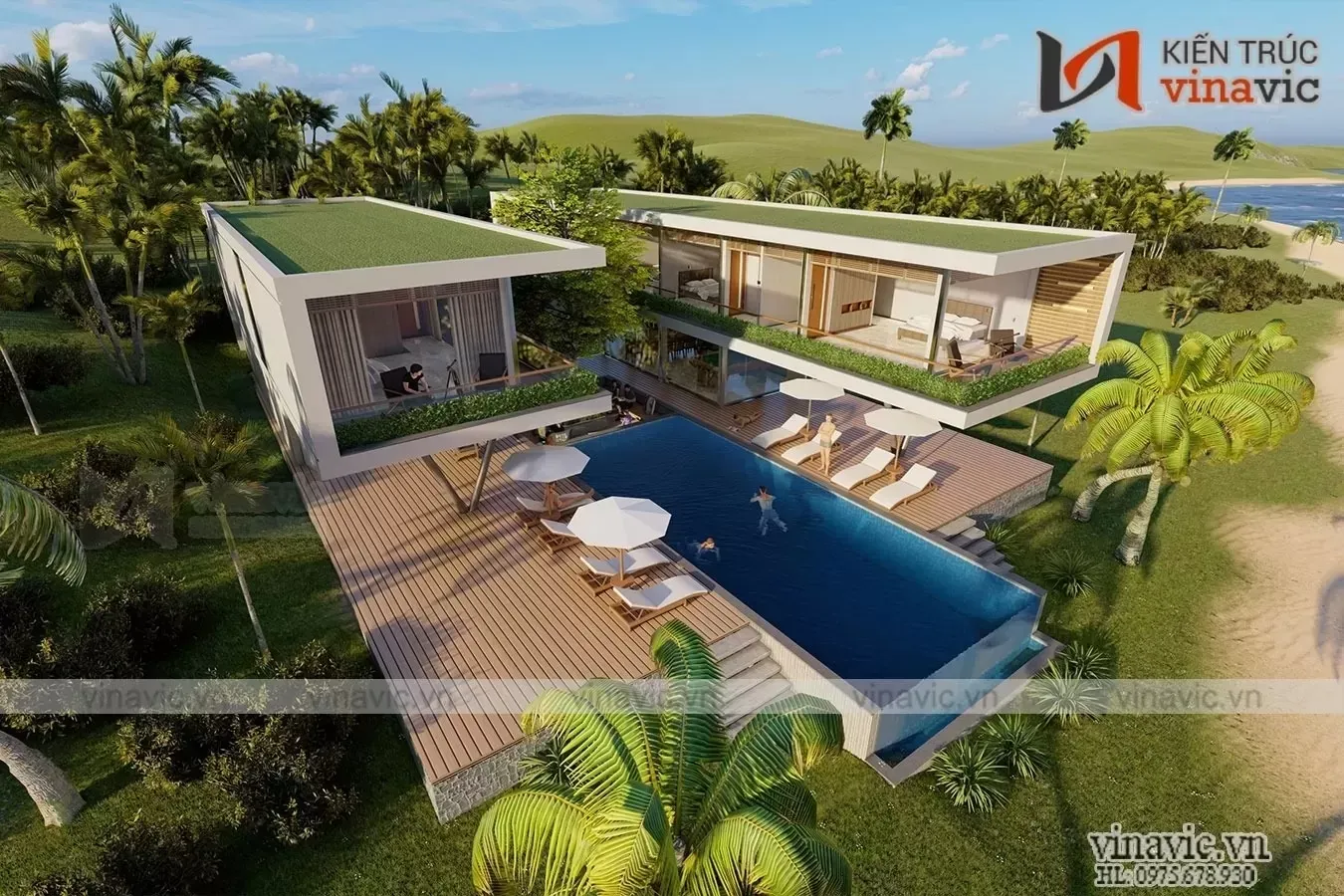 35 Mẫu nhà villa 2 tầng đẹp, thiết kế hiện đại, sang trọng bắt mắt