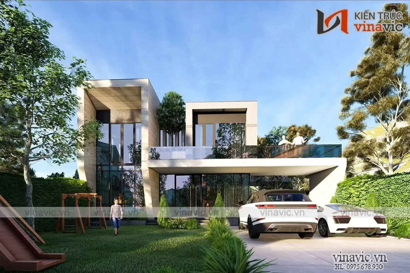 35 Mẫu nhà villa 2 tầng đẹp, thiết kế hiện đại, sang trọng bắt mắt