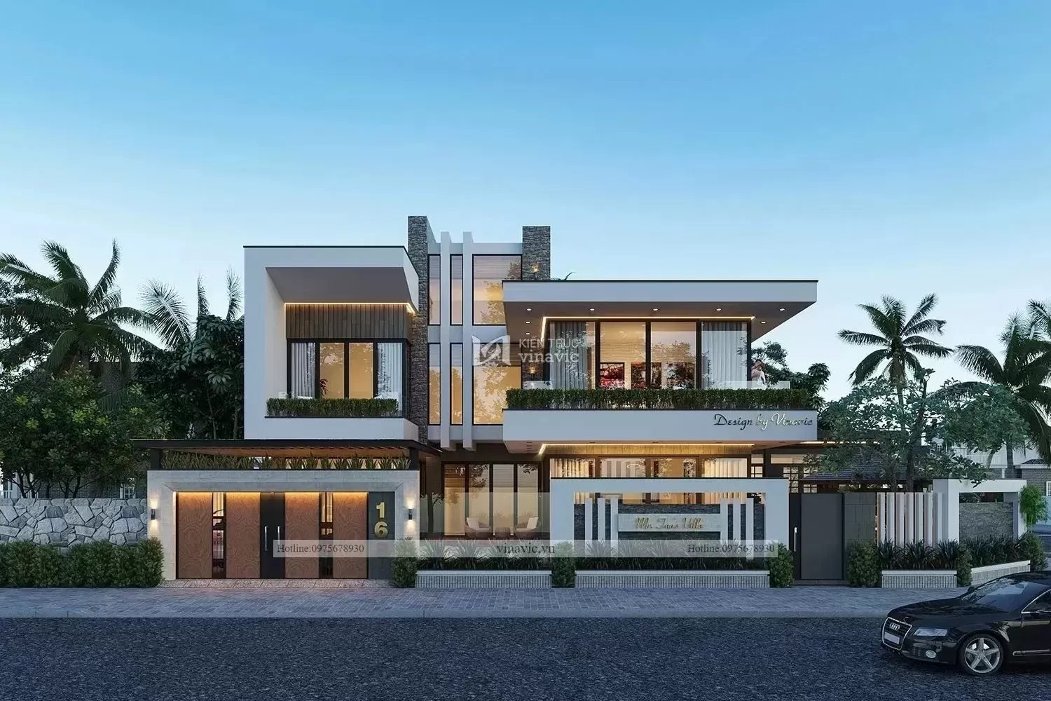 35 Mẫu nhà villa 2 tầng đẹp, thiết kế hiện đại, sang trọng bắt mắt