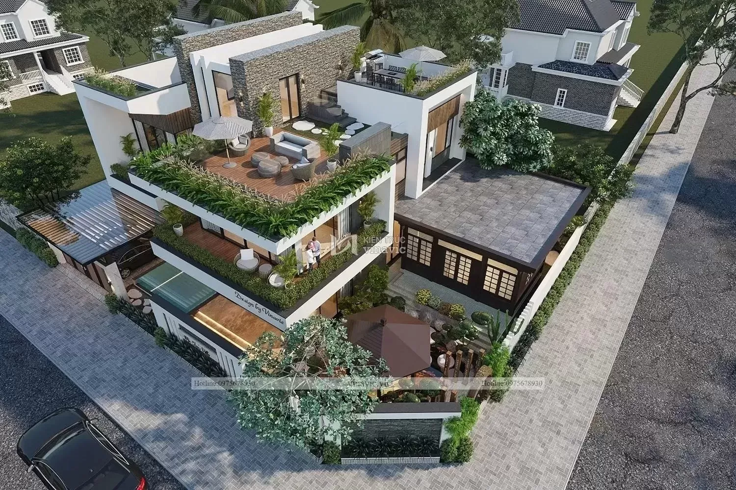 35 Mẫu nhà villa 2 tầng đẹp, thiết kế hiện đại, sang trọng bắt mắt