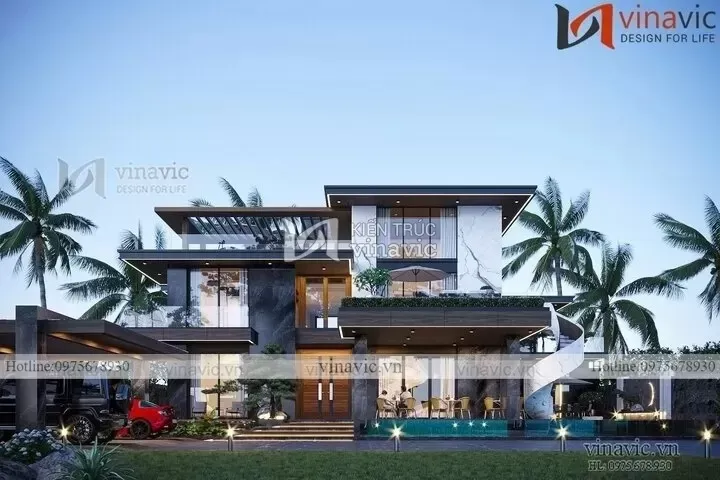 35 Mẫu nhà villa 2 tầng đẹp, thiết kế hiện đại, sang trọng bắt mắt