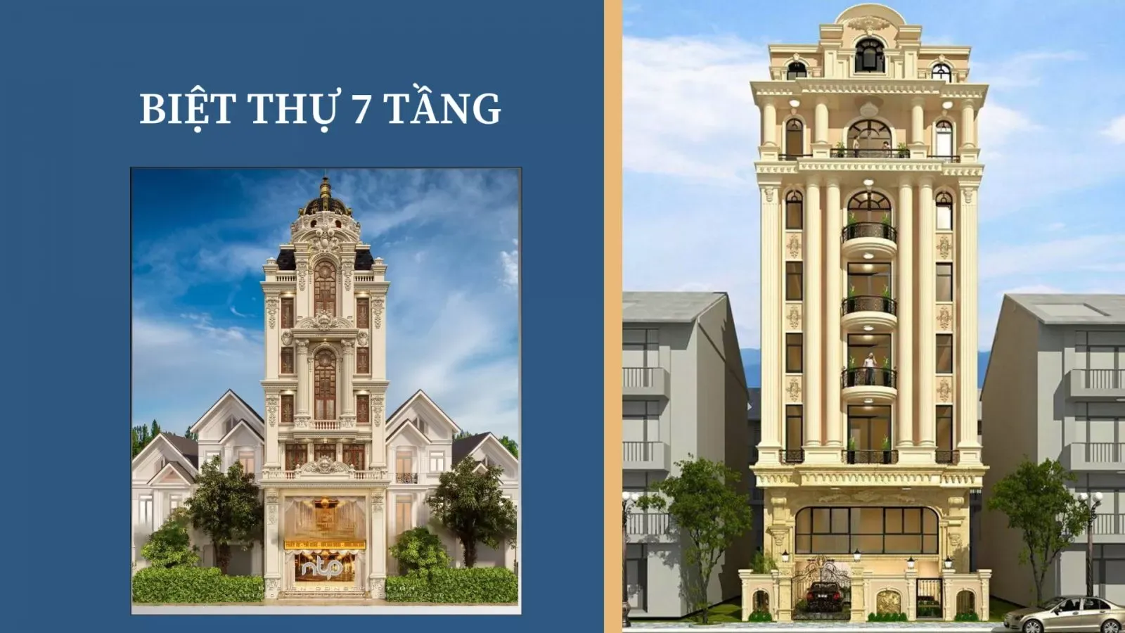 35 Mẫu thiết kế biệt thự 7 tầng đẹp nhất 2024