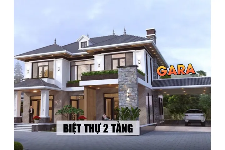 37 Mẫu biệt thự 2 tầng có gara hiện đại ấn tượng nhất