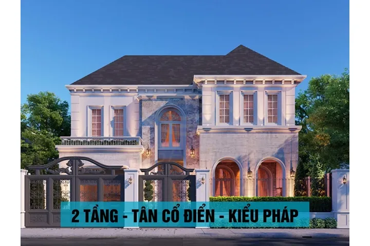 37 Mẫu biệt thự 2 tầng tân cổ điển kiểu Pháp Sang Trọng nhất