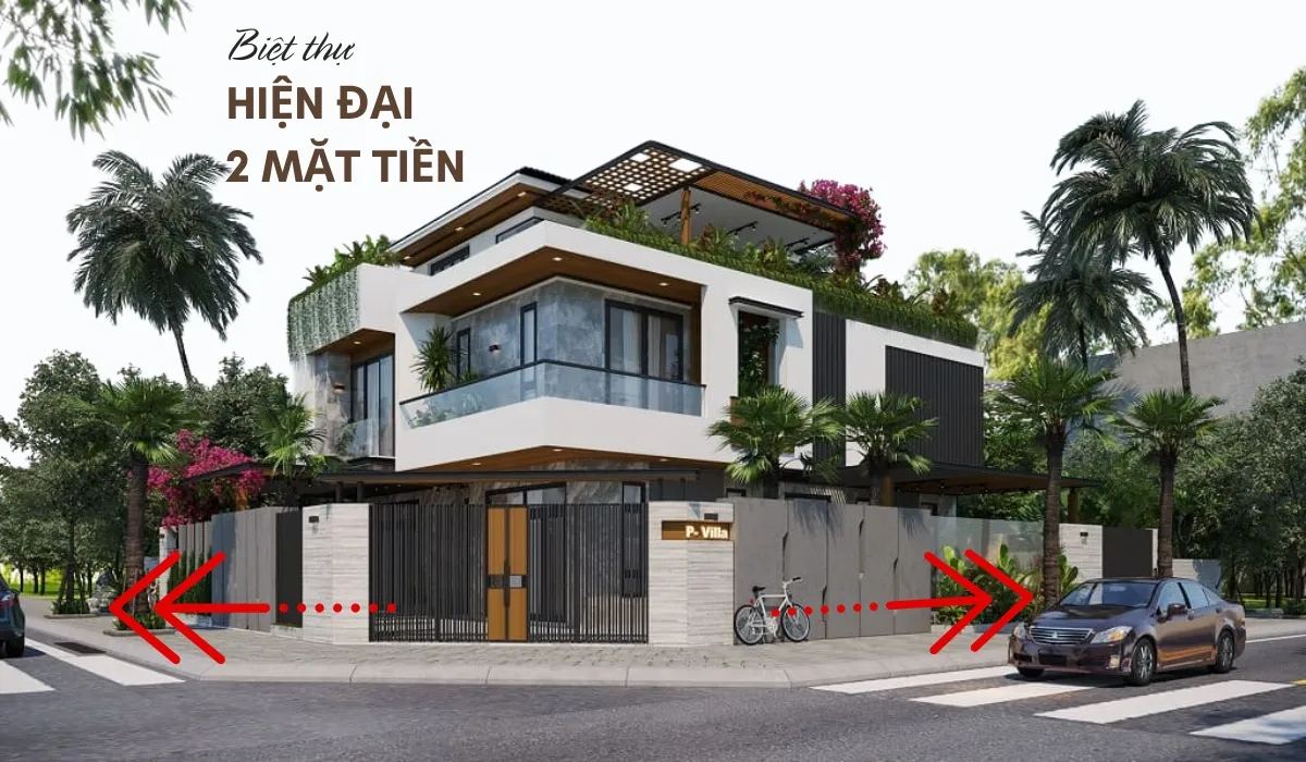 37 Mẫu biệt thự hiện đại 2 mặt tiền thiết kế độc đáo