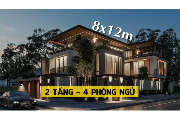 39 Mẫu thiết kế nhà 2 tầng 4 phòng ngủ 8×12 đẹp tiện nghi nhất