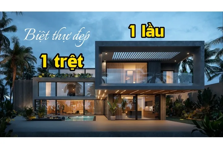 41 Mẫu thiết kế biệt thự 1 trệt 1 lầu hiện đại và ấn tượng nhất 2024