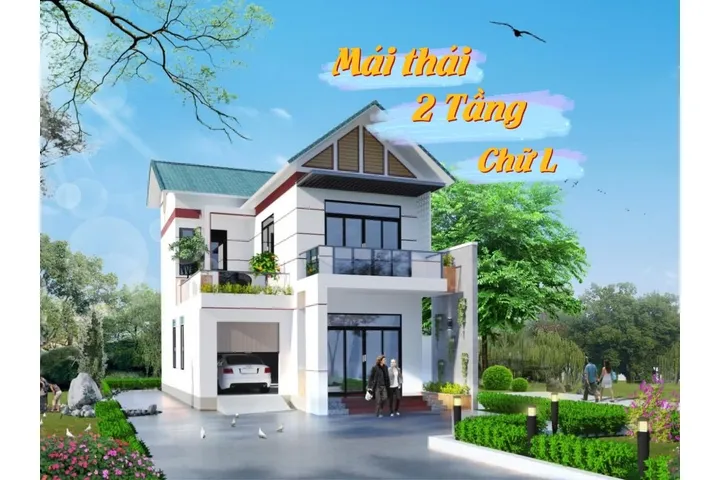 45 Mẫu nhà mái thái 2 tầng chữ L tiện nghi đẹp long lanh