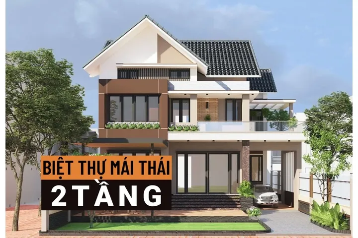 50+ Mẫu thiết kế nhà biệt thự mái thái 2 tầng đẹp nhất không nên bỏ qua