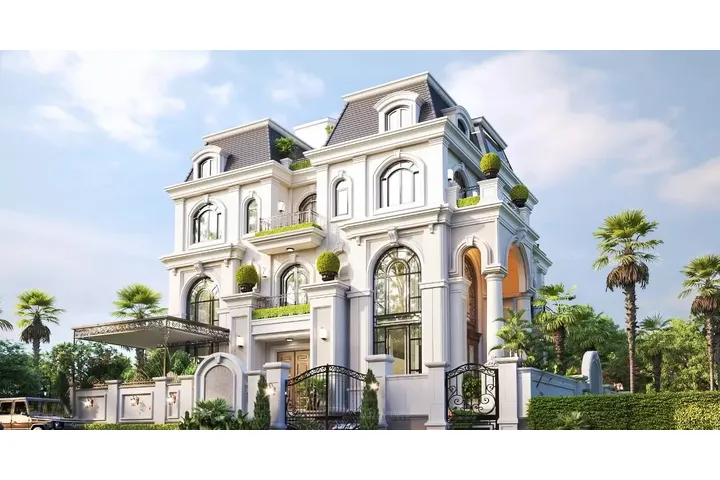 59 Mẫu thiết kế biệt thự mái Mansard sang trọng và lộng lẫy