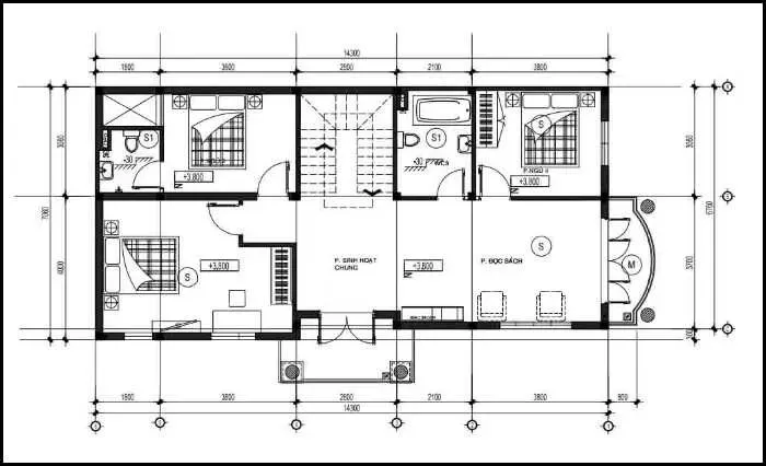 7x14m bản vẽ nhà mặt tiền 7m và các mẫu thiết kế đẹp nhất