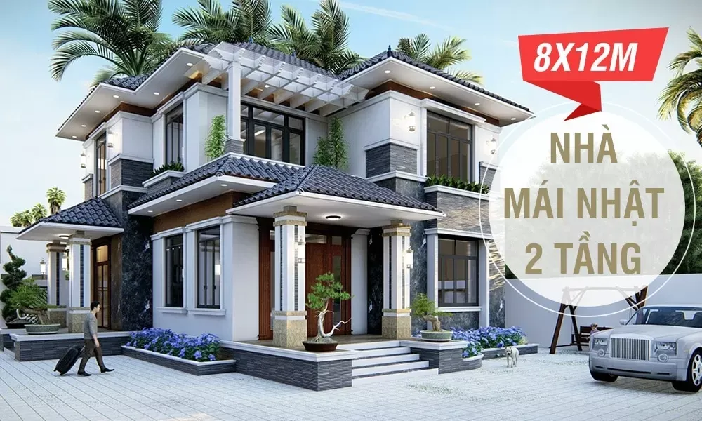 8x12m nhà 2 tầng mái nhật hiện đại với các mẫu thiết kế đẹp nhất