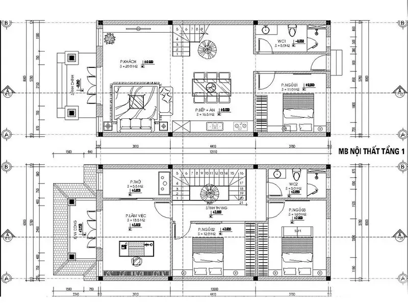 Bản vẽ nhà 2 tầng 9x11m kèm các mẫu thiết kế đẹp nhất 2024