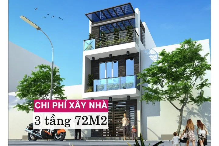 Bảng giá vật liệu xây dựng và chi phí xây nhà 3 tầng 72m2 chi tiết