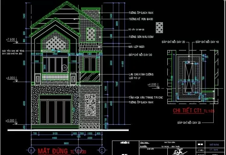 BST Các mẫu nhà 2 tầng 7x12m 4 phòng ngủ đẹp & bản vẽ chi tiết