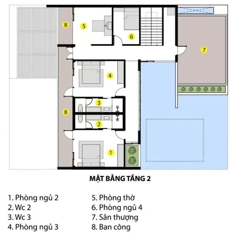 BST Các mẫu nhà 2 tầng 7x12m 4 phòng ngủ đẹp & bản vẽ chi tiết