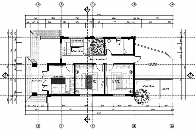 BST Các mẫu nhà 2 tầng 7x12m 4 phòng ngủ đẹp & bản vẽ chi tiết