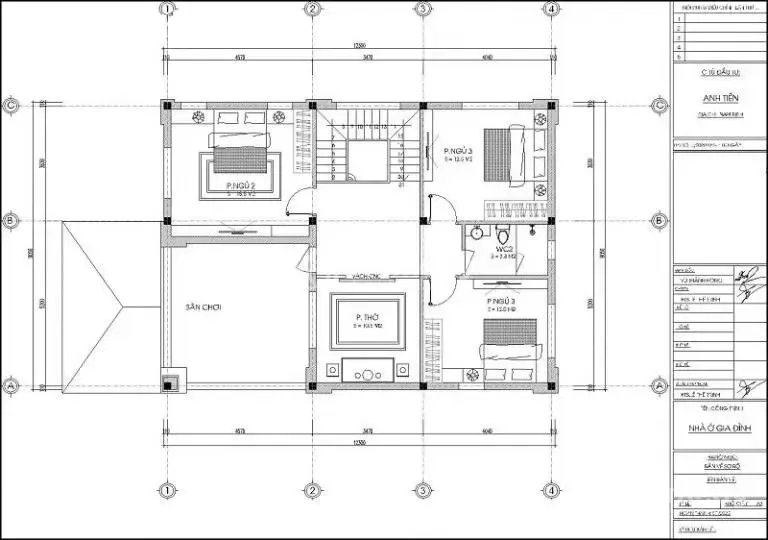 BST Các mẫu nhà 2 tầng 7x12m 4 phòng ngủ đẹp & bản vẽ chi tiết