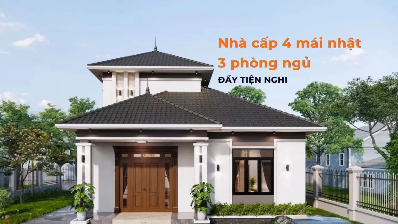 BST Thiết kế nhà cấp 4 mái nhật 3 phòng ngủ rộng rãi đầy tiện nghi 