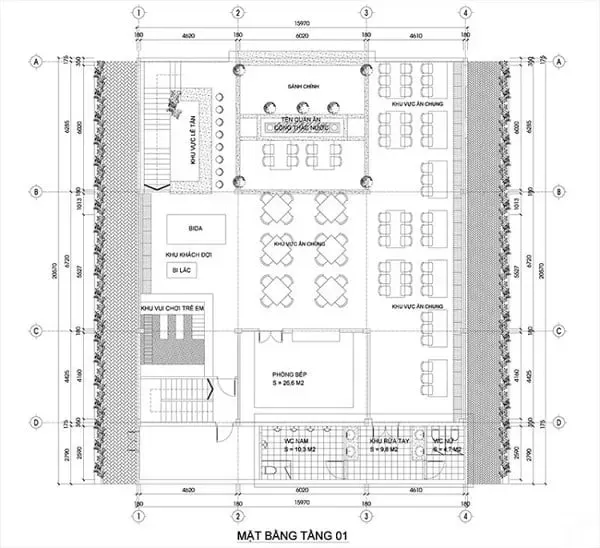 Các Bản Vẽ Thiết Kế Nhà Hàng Tiệc Cưới, Ăn Uống Đẹp Năm 2024