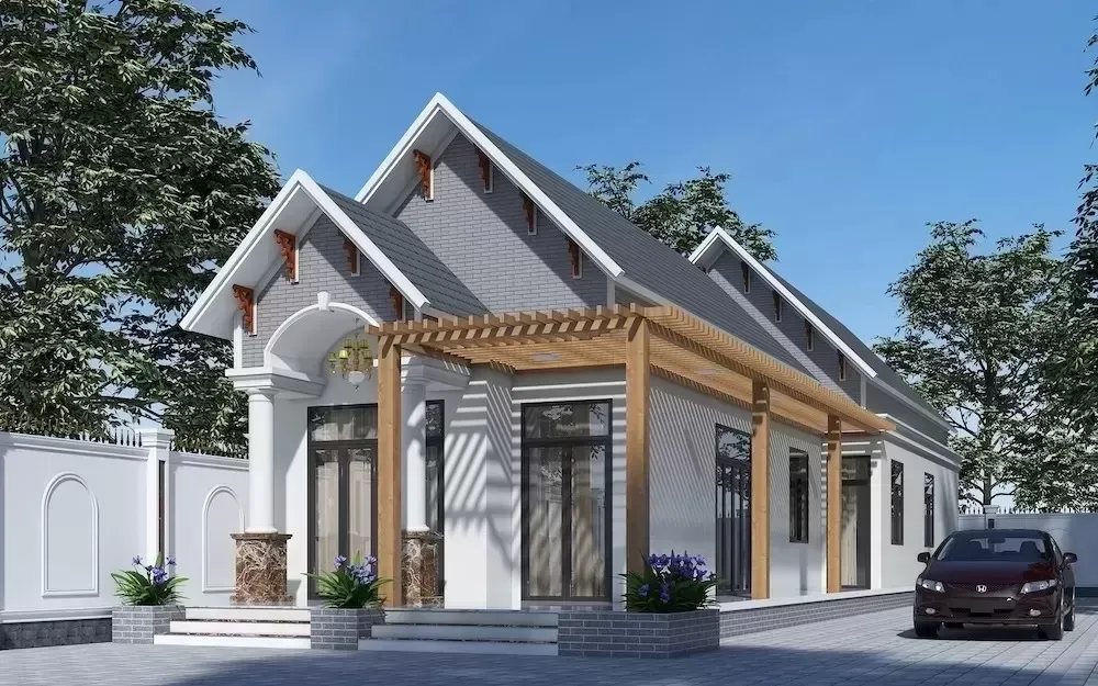 Các mẫu nhà 1 tầng 4 phòng ngủ 200m2 rộng rãi ai cũng thích