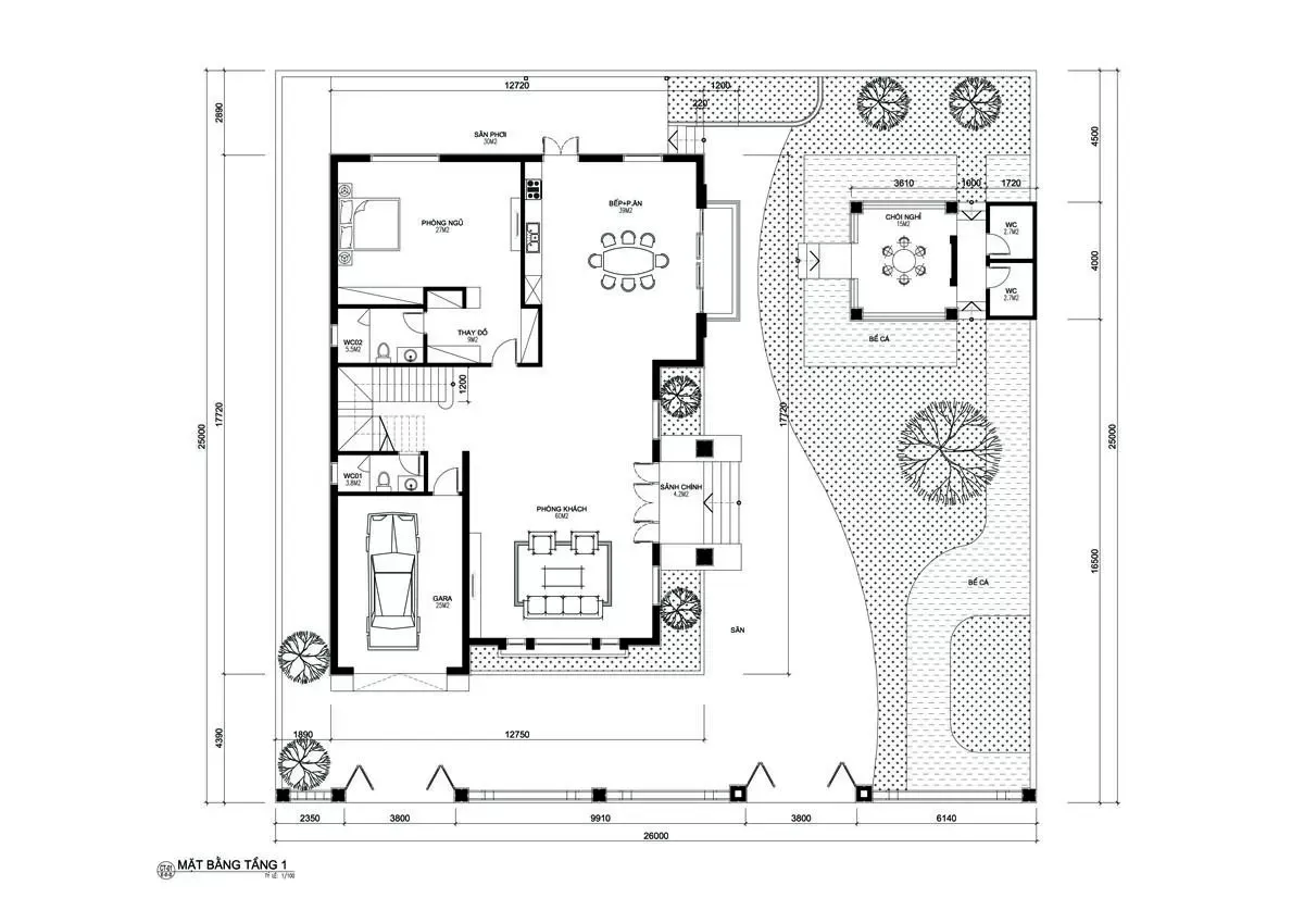 Các mẫu nhà 2 tầng 5 phòng ngủ 150m2 đẹp & bản vẽ chi tiết