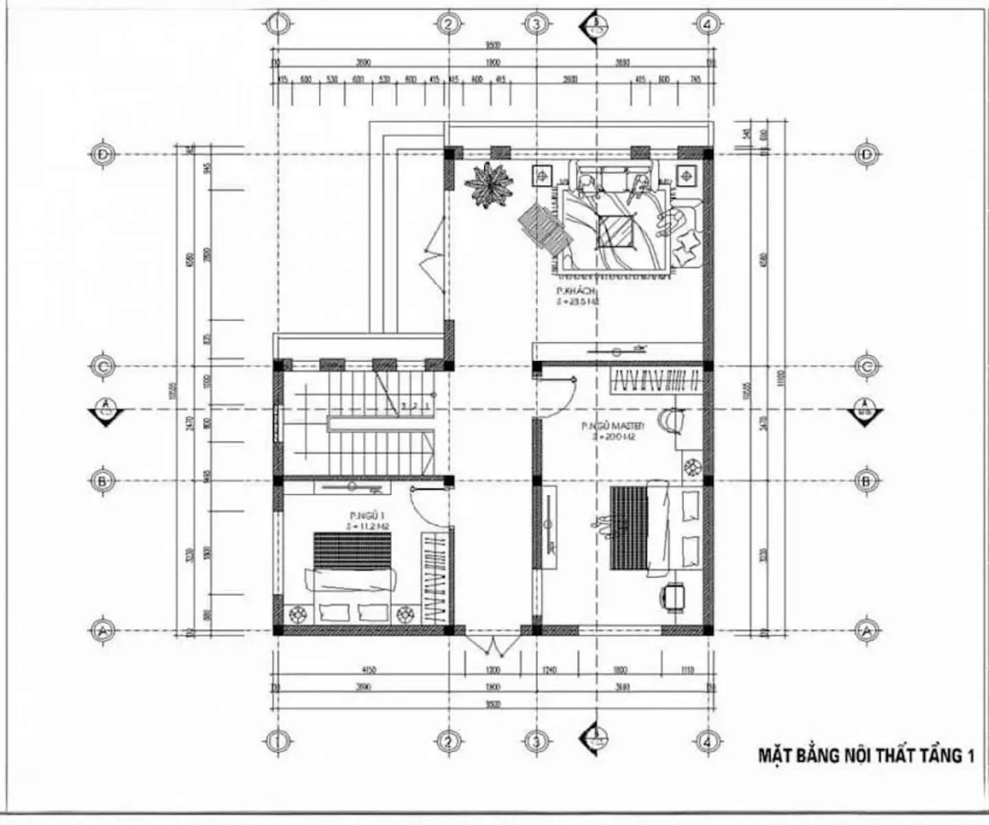 Các mẫu nhà 2 tầng 5 phòng ngủ 150m2 đẹp & bản vẽ chi tiết