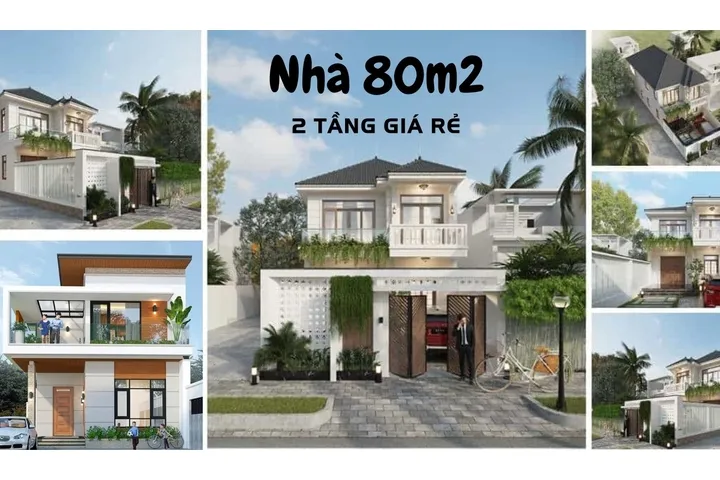 Các mẫu nhà 2 tầng 80m2 giá rẻ nhưng vẫn đầy đủ tiện nghi